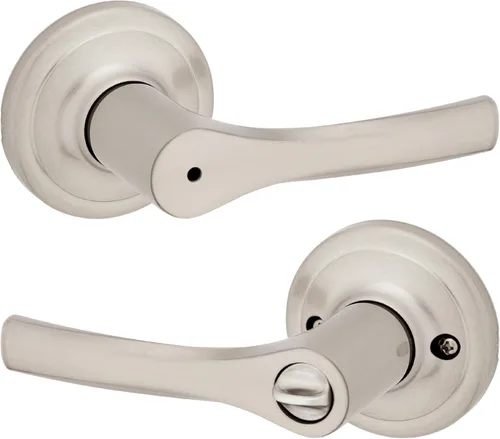 Miniatura 25 de Kwikset Henley - Manija de puerta de paso interior, manija para puertas de armario y pasillo, manija reversible sin bloqueo, níquel satinado