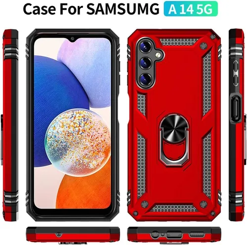Miniatura 3 de Funda para Samsung A14 5G, Galaxy A14 5G con protector de pantalla HD, [grado militar de 16 pies probada en caídas], anillo protector a prueba