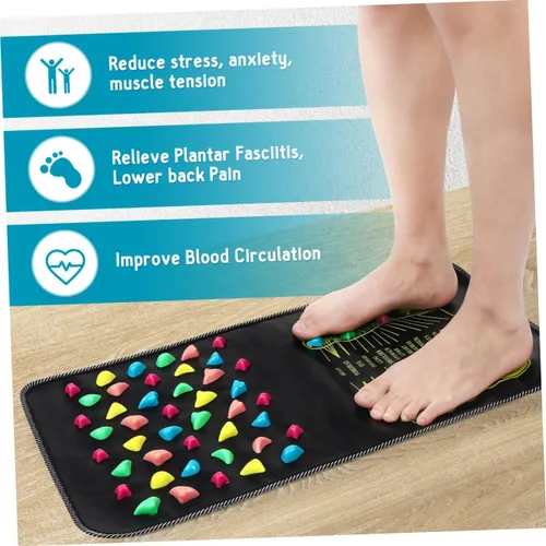 Miniatura 6 de minkissy 1 alfombrilla de piedra para el cuidado de los pies, herramienta de masaje reflexología para relajación y alivio de fatiga, diseño cómodo