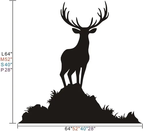 Miniatura 3 de Buck pared animales calcomanía decorativo para pared vinilo calcomanía decorativo para pared, diseño de ciervo Vida Silvestre caza Decoración Negro