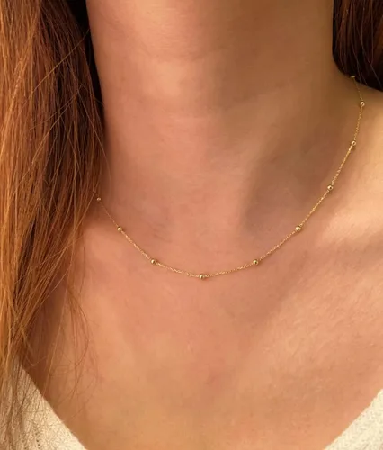 Miniatura 2 de WanBigVa Collar con inicial en capas de oro para mujer, hecho a mano, chapado en oro de 14 quilates, collar con dije de corazón pequeño, collar