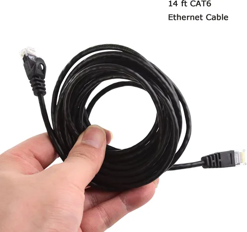 Miniatura 5 de Cable Matters Paquete de 5 cables Ethernet ultrafinos Cat6 de 10 Gbps corto sin enganches de 7 pies (cable Cat6 delgado) en negro