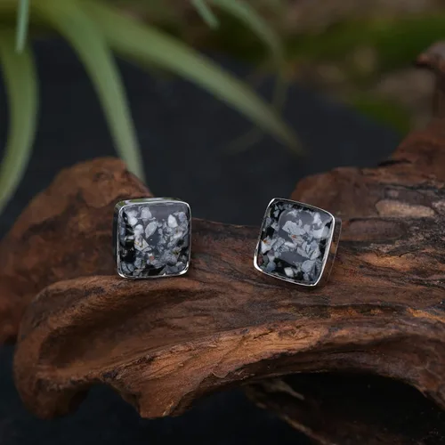 Miniatura 9 de Lauren-Spencer Aretes cuadrados de piedras preciosas para mujer, delicados aretes de piedra de malaquita y sodalita de turquesa hipoalergénicos