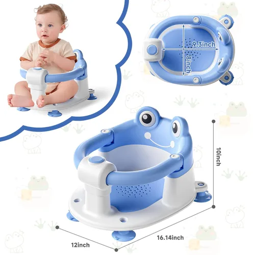 Miniatura 6 de Asiento de baño para bebé de 6 meses en adelante, asientos de baño antideslizantes para niños pequeños para sentarse, silla de bañera para bebés