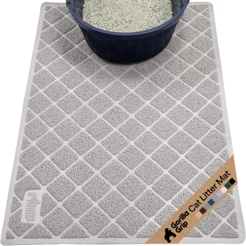 Miniatura 58 de Gorilla Grip - Tapete para atrapar la arena del arenero de gatos, 100% impermeable, fácil de limpiar, respaldo texturizado, suelos más limpios, se