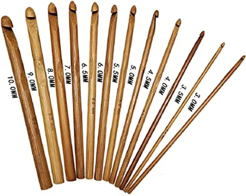 Miniatura 3 de 12 ganchos de ganchillo de bambú de 6 pulgadas para tejer, ganchos para tejer, hilo de tejido artesanal de 3 a 0.394 in de diámetro