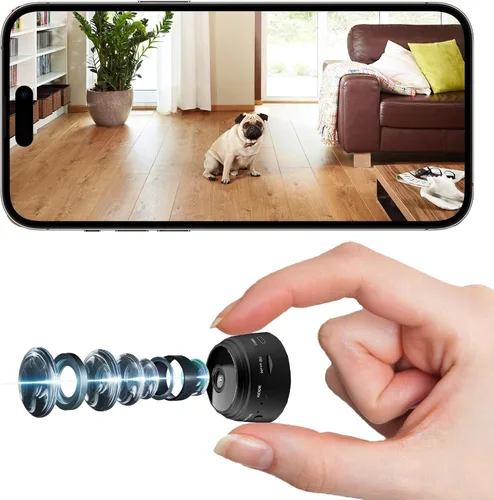 Mini cámara oculta para interiores, 1080P, WiFi, inalámbrica, para mascotas, bebés, seguridad en la oficina, cámara de video con monitor micro