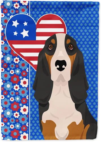 Miniatura 223 de Caroline's Treasures WDK5119GF - Bandera de jardín americana de Airedale Terrier de Estados Unidos, color negro y tostado, bandera decorativa