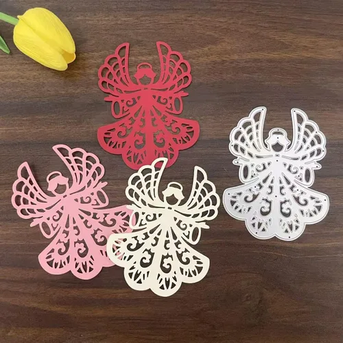 Miniatura 3 de Black kat Angel Girl - Plantilla de flores de amor para manualidades, álbum de recortes, tarjeta, grabado decorativo