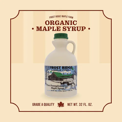 Miniatura 2 de Frost Ridge Maple Farm, Jarabe de arce orgánico, grado A, galón (128 onzas líquidas), rico en ámbar medio