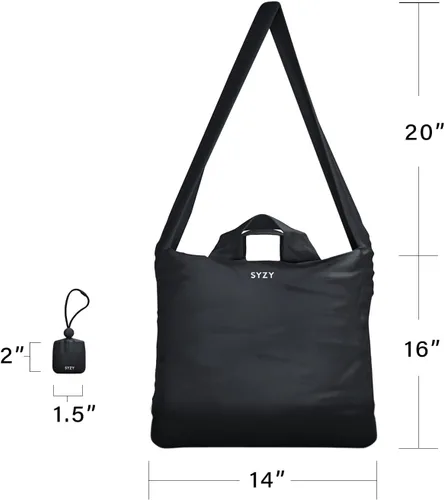 Miniatura 5 de SYZY Bolsa de viaje más compacta del mundo, portátil, para compras, playa, mercado, reutilizable, plegable, rellenable