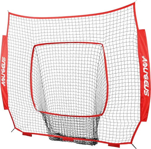Red de béisbol de sóftbol de repuesto de 6 x 6 pies (solo red), red portátil de práctica de lanzamiento y bateo, red de béisbol sin nudos de 7
