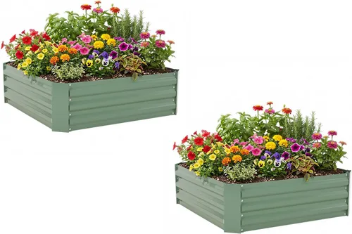 Miniatura 35 de Aoodor Aluzinc - Cama de jardín modular 2 en 1 elevada de metal, 63 pulgadas de largo x 32 pulgadas de ancho x 32 pulgadas de alto, maceta