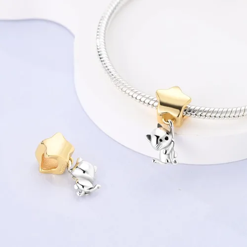 Miniatura 84 de MULA - Dijes de plata de ley 925 para pulseras y collares, colgantes de letras para la familia, cuentas de viaje en avión, dijes de árbol
