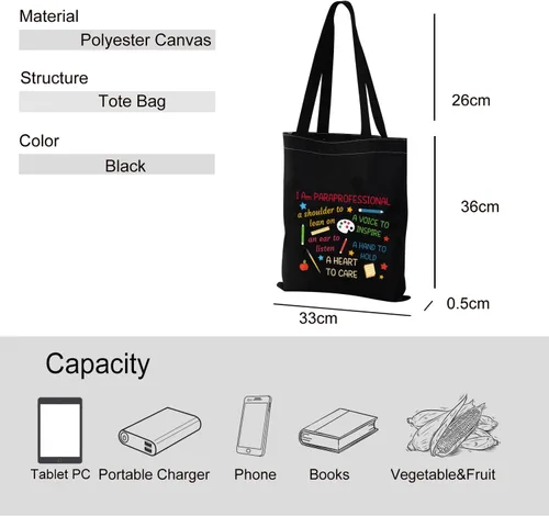 Miniatura 5 de Paraprofessional - Bolsa de maquillaje para asistente de enseñanza, bolsa con cremallera, regalos inspiradores, Bolsa