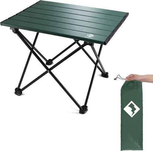 Miniatura 16 de VILLEY - Mesa auxiliar de aluminio portátil, ultraligera y plegable con bolsa de transporte, para acampar, cocinar al aire libre, picnic
