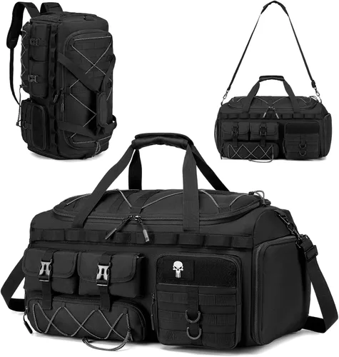 Bolsa táctica de gimnasio con compartimento para zapatos, mochila de viaje 3 en 1, mochila para artículos personales, mochila de fin de semana para