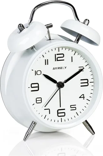 Miniatura 16 de AYRELY Reloj despertador súper ruidoso para adultos que duermen pesadamente, doble campana, retro, de 4 pulgadas, silencioso, sin tictac, cuarzo
