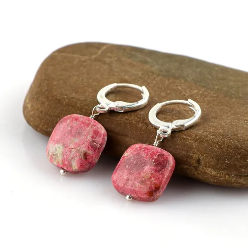 Miniatura 20 de Aretes de aro de cristal afganita natural Piedras afganas de alto grado Aretes chapados en plata Gota lisa Joyas de piedras preciosas hechas