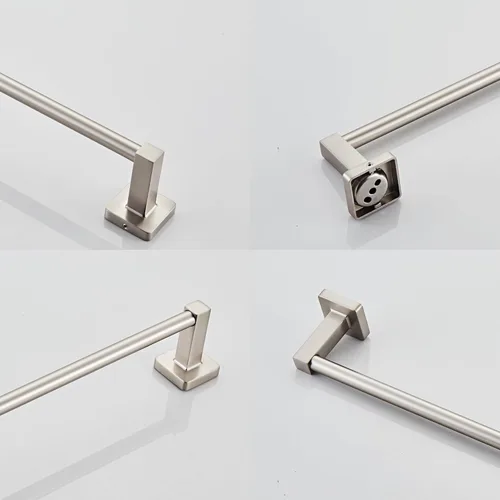 Miniatura 4 de Toallero montado en la pared del baño, toallero de níquel cepillado de 12 pulgadas con estante inoxidable y soporte para toallas de mano, toalleros