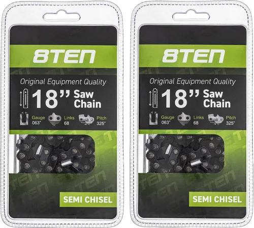 8TEN Barra guía de motosierra y 2 cadenas para Stihl MS 210 211 230 231 250 251 22LPX068G 3005 008 4717 18 pulgadas .063 .325 68DL