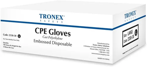 Miniatura 2 de TRONEX Guantes desechables de polietileno fundido seguro para alimentos CPE en relieve plástico transparente PE para preparación de panadería