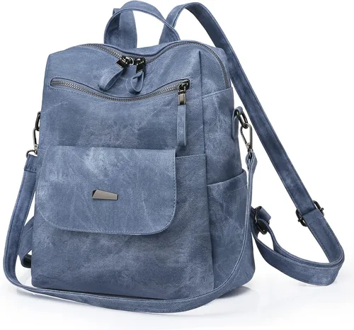 Miniatura 18 de Bolso tipo mochila para mujer, pequeño, de cuero impermeable antirrobo, bolsos de hombro para damas