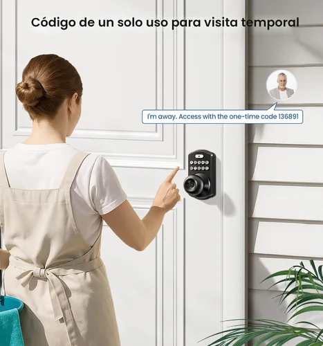 Miniatura 5 de Veise KS03 - Cerradura de perilla de puerta con teclado, cerradura digital de entrada sin llave con asa, perilla inteligente electrónica para puerta