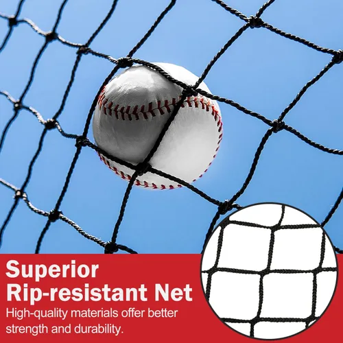 Miniatura 4 de Red de práctica de béisbol de 7 x 7 pies para golpear y lanzar, red de entrenamiento con zona de ataque grande o camiseta de bateo y objetivo de 9