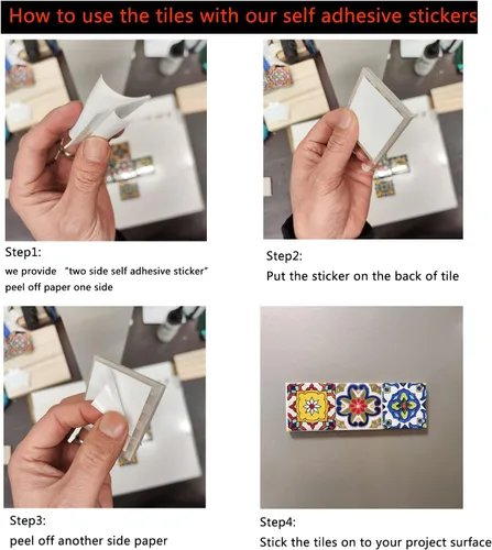 Miniatura 7 de Heimerdinger Paquete de 16 azulejos mixtos de cerámica Talavera – Mosaico de diseño marroquí mexicano de 1.9 x 1.9 pulgadas para decoración