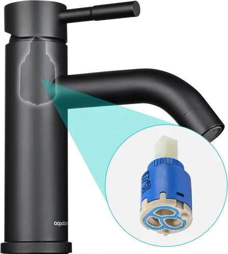 Miniatura 7 de Aquaterior Grifo de lavabo de baño negro mate de una sola manija 1 o 3 agujeros RV lavabo baño vanidad grifo bañera lavabo boho baño grifos CUPC NSF