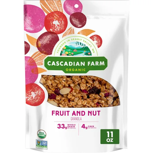 Miniatura 24 de Cascadian Farm Granola orgánica, cereal de almendras de chocolate oscuro, bolsa resellable, 11 onzas