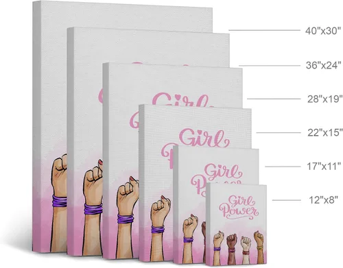 Miniatura 3 de Smile Art Design Girl Power Cita, Diversity Kids Gilrs, impresión de lienzo blanco y negro, decoración de la habitación de los niños, decoración
