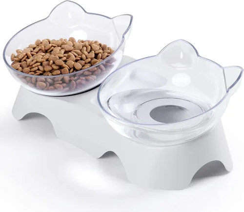 MILIFUN Cuencos para Gatos, Cuencos de Comida para Gatos Elevados Inclinados, Cuenco Anti Vómito para Gatito para Cachorro y Conejito, Ortopédico