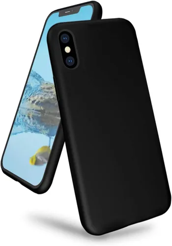 Compatible con iPhone Xs Max de 6.5 pulgadas, funda de goma de gel de silicona líquida con forro de tela de microfibra suave, funda ultradelgada de