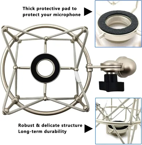 Miniatura 3 de Grneric Metal Micrófono Shockmount & Soporte para Neumann TLM 103/M147 - Plata