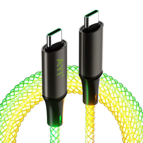 Miniatura 28 de AYI 3 combinaciones de múltiples puertos USB A a USBC Micro PD cable de carga rápida iluminado flujo de corriente compatible con casi todos