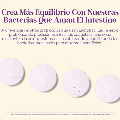 Miniatura 5 de BariMelts Probióticos, 5 mil millones de UFC, 60 tabletas de disolución rápida (suministro de 2 meses) - Probióticos sin azúcar para mujeres, apoyan