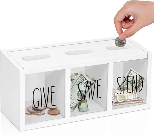 Alcancía de madera para niños, caja de ahorro de dinero para adultos, bancos de niños para billetes y monedas, alcancía para niños y niñas, caja de