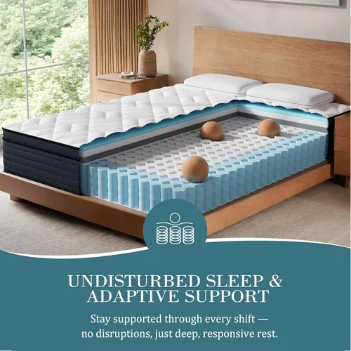 Miniatura 2 de Sleepmax Colchón firme individual de 10 pulgadas, colchón híbrido de lujo para aliviar la presión, cama refrescante en una caja para personas que