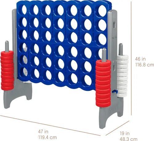 Miniatura 2 de Juego gigante 4 en una fila: juegos de patio al aire libre de 3.8 pies de altura para adultos y niños, juego de césped estilo conecta con 42