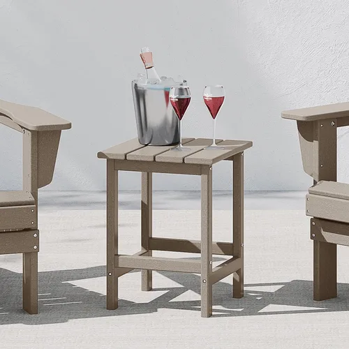 Miniatura 19 de WestinTrends Ashore - Mesa auxiliar Adirondack moderna para patio al aire libre, madera envejecida Roble (Weathered Wood)