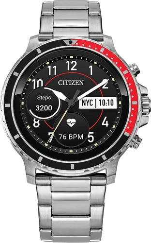 Citizen CZ Smart reloj inteligente de acero inoxidable con pantalla táctil con monitor de ritmo cardíaco GPS altavoz Bluetooth y notificaciones para
