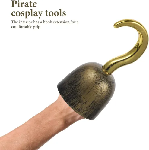 Miniatura 5 de Disfraz de Capitán Pirata Gancho – Ganchos de plástico para decoración de Halloween y Cosplay