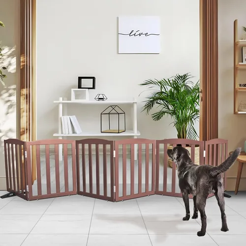 Miniatura 37 de Puerta para Perros Independiente para Interiores, Puerta para Perros Plegable, Puertas para Mascotas para Entradas, Escaleras o Pasillos, Puerta