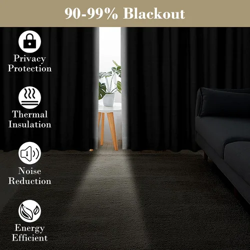 Miniatura 3 de coloelaf - Cortinas opacas para dormitorio, cortinas de lino blanco con aislamiento térmico para ventana, para sala de estar, cocina, casa de campo