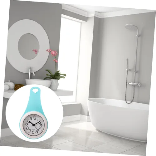 Miniatura 9 de Cabilock Reloj de pared con ventosa para baño, cocina, fácil instalación, gancho de ventosa, mango curvado para uso versátil, marcas de movimiento