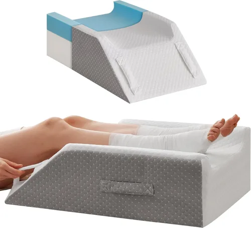 Miniatura 8 de MEGCXIT Almohada de Elevación para Piernas Circulación Sanguínea, Almohada de Cuña para Hinchazón de Piernas, Almohada de Cuña para Rodilla Post Gris