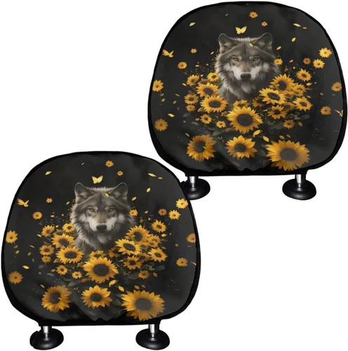 Miniatura 24 de Funda personalizada para reposacabezas de asiento de automóvil, regalos personalizables, transpirables, paquete de 2 fundas de cojín para asiento