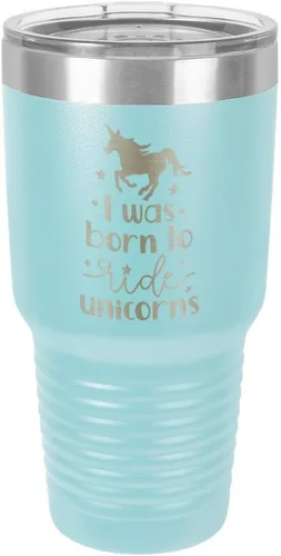 Miniatura 12 de I Was BORN TO RIDE UNICORNS Grabado vaso de 325 ml, grabado con láser, taza de viaje de acero con recubrimiento en polvo, libre de BPA, con camello